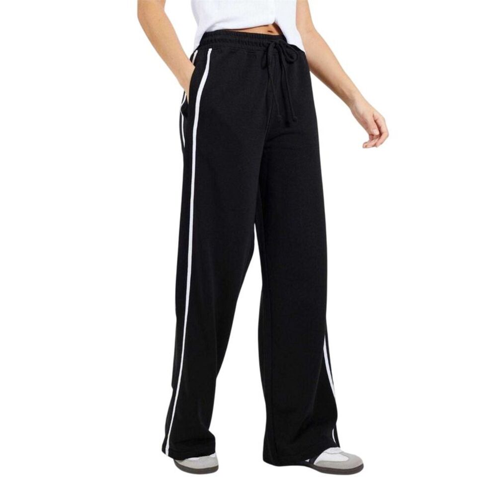Brave Soul Womens/Ladies Striped Joggers / Black/White